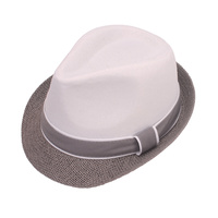 COLOR BLOCKING NEUTRAL TONE FEDORA