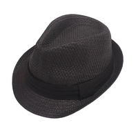 WOVEN NEUTRAL TONE BANDED FEDORA