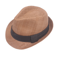 WOVEN NEUTRAL TONE BANDED FEDORA