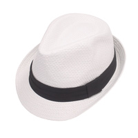 WOVEN NEUTRAL TONE BANDED FEDORA