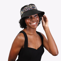 PAPER BRAID SUN VISOR WITH RHINESTONE