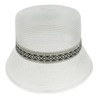 FASHION SEE THROUGH BUCKET HAT WITH RHINESTONE STRIP
