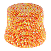 FASHION BLING RHINESTONE STUDDED PAPER BRAID BUCKET HAT