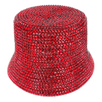 FASHION BLING RHINESTONE STUDDED PAPER BRAID BUCKET HAT