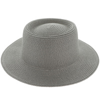 FLOPPY BRIM PAPER BRAID FLAT TOP FEDORA PANAMA HAT - CASUAL HATS