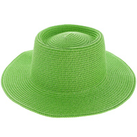 FLOPPY BRIM PAPER BRAID FLAT TOP FEDORA PANAMA HAT - CASUAL HATS