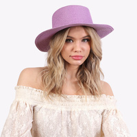 FLOPPY BRIM PAPER BRAID FLAT TOP FEDORA PANAMA HAT - CASUAL HATS