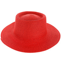 FLOPPY BRIM PAPER BRAID FLAT TOP FEDORA PANAMA HAT - CASUAL HATS