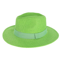 FEDORA PANAMA UPTURN PAPER BRAID WIDE BRIM BELTED HAT