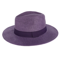 FEDORA PANAMA UPTURN PAPER BRAID WIDE BRIM BELTED HAT