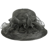 KENTUCKY DERBY SOUTHERN STYLE RUFFLED ORGANZA DRESSY PAPER BRAID HAT