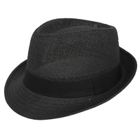 FASHION STRAW WOVEN PANAMA FEDORA HAT