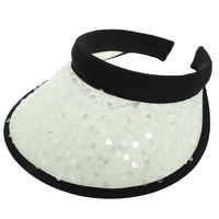 PAPER BRAID DECORATIVE SEQUIN SUN VISOR HAT