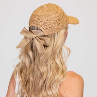 RAFFIA STRAW WOVEN BASEBALL CAP