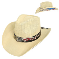 PATRIOTIC WESTERN  THEMED COWBOY HAT WITH BAND