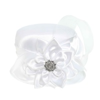 JEWELED FLOWER BOW SATIN BRAID HAT