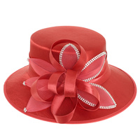 RHINESTONE EMBELLISHED SATIN BRAID HAT