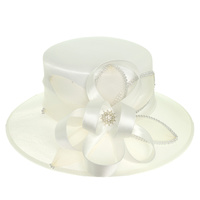 RHINESTONE EMBELLISHED SATIN BRAID HAT