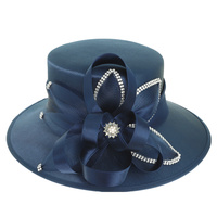 RHINESTONE EMBELLISHED SATIN BRAID HAT