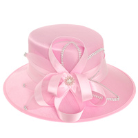 RHINESTONE EMBELLISHED SATIN BRAID HAT