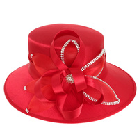 RHINESTONE EMBELLISHED SATIN BRAID HAT