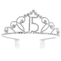 SWEET 15 CRYSTAL RHINESTONE PAVE TIARA