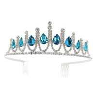 SCALLOPED TEARDROP GEMSTONE CRYSTAL RHINESTONE TIARA