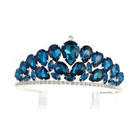 CRYSTAL RHINESTONE TEARDROP CLUSTER CROWN COMB TIARA