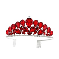 CRYSTAL RHINESTONE TEARDROP CLUSTER CROWN COMB TIARA