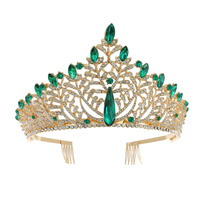 CRYSTAL RHINESTONE PETAL CUT GEMSTONE VINE TIARA CROWN WITH COMB