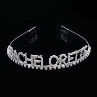 Rhinestone Bachelorette Tiara Crowm With Side Combs Hty4080Scl