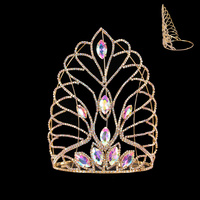 RHINESTONE TALL SWIRL CROWN W/STONE