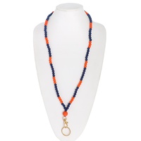 GAME DAY TEAM COLORS BEADED BADGE ID LANYARD