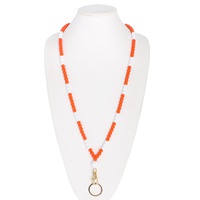 GAME DAY TEAM COLORS BEADED BADGE ID LANYARD