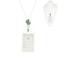 CACTUS ENAMEL IDENTIFICATION CARD VACCINE CARD BADGE CLIP LANYARD NECKLACE