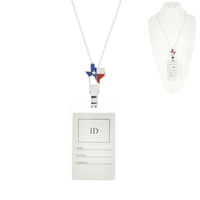 TEXAS ENAMEL IDENTIFICATION CARD VACCINE CARD BADGE CLIP LANYARD NECKLACE