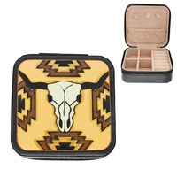 WESTERN STEERHEAD LEATHER TRAVEL JEWELRY BOX