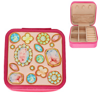FASHION GEMSTONE LEATHER JEWELRY BOX