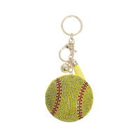 RHINESTONE BASEBALL KEY CHAIN
