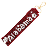 COLLEGE STATE SEED BEADED SEQUINS KEYCHAIN