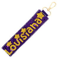 COLLEGE STATE SEED BEADED SEQUINS KEYCHAIN
