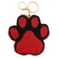 PAW SEED BEADED SEQUINS EMBELLISHED KEYCHAIN