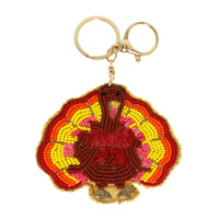 THANKSGIVING TURKEY BEAD KEY CHAIN