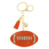 RHINESTONE FOOTBALL KEY CHAIN