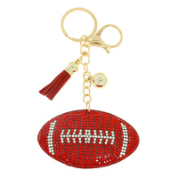 RHINESTONE FOOTBALL KEY CHAIN