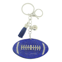 RHINESTONE FOOTBALL KEY CHAIN