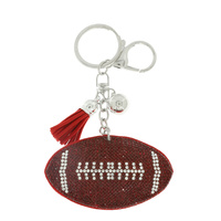 RHINESTONE FOOTBALL KEY CHAIN