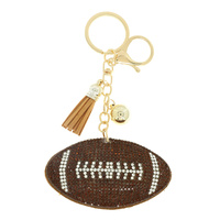 RHINESTONE FOOTBALL KEY CHAIN