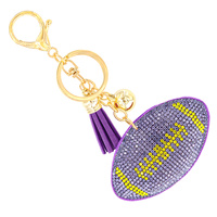 RHINESTONE FOOTBALL KEY CHAIN