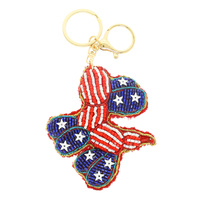 USA FLAG THEMED BALLOON DOG KEYCHAIN